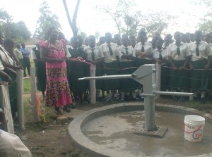 St Philips Girls school Principle giving out her speech during handover ceremony