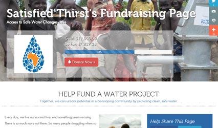 Water Project Fundraising Campaign Page Screenshot