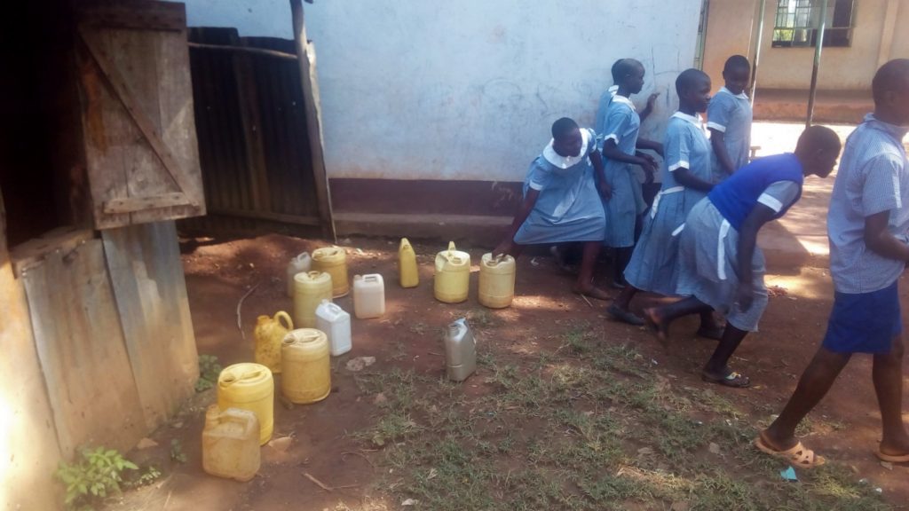 The Water Project : 10-kenya18044-rush-to-class-after-getting-water