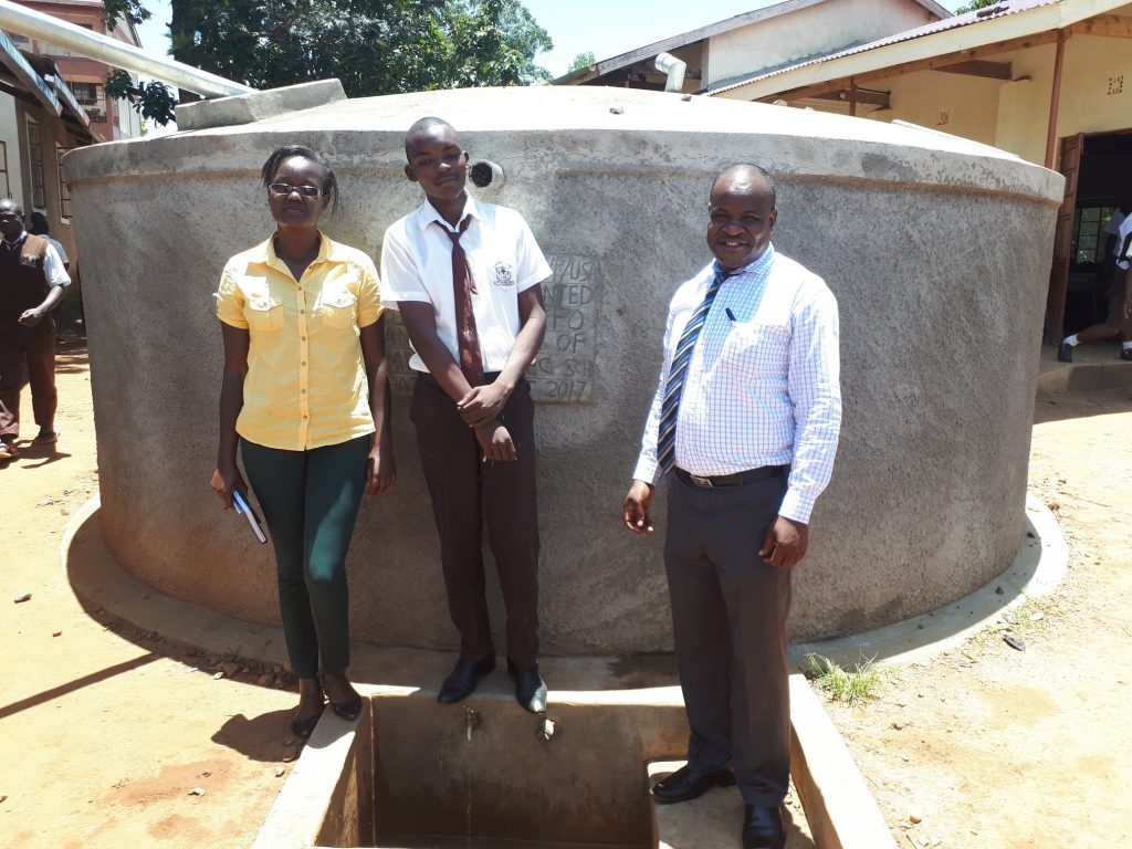 The Water Project : kenya4837-the-principal-mr-chrispinus-owino-and-the-student-kennedy-munyani