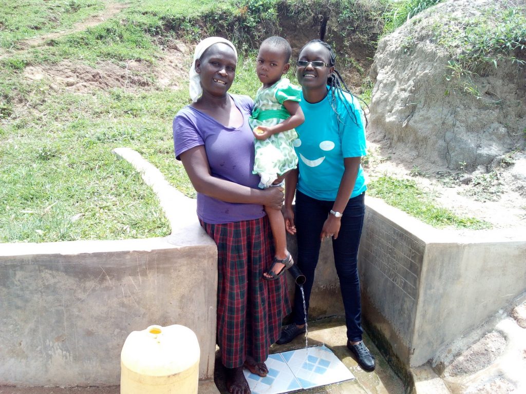 The Water Project : kenya4747-rebecca-askari-her-daughter-and-field-officer-joan-were