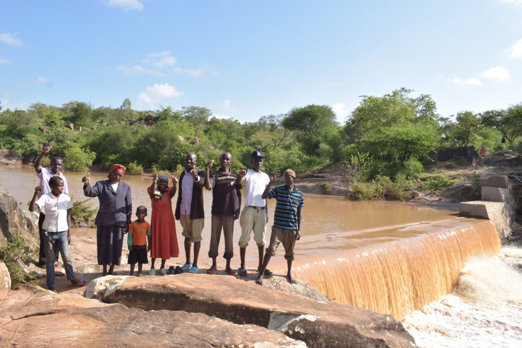The Water Project : kenya18186-thumbs-up-for-a-new-sand-dam