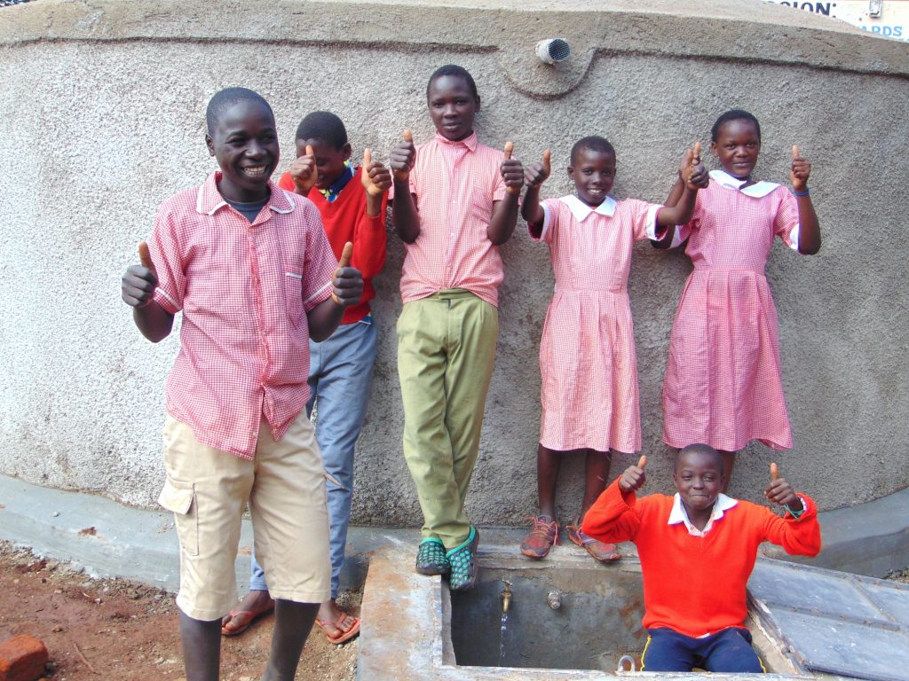 The Water Project : 29-kenya19083-thumbs-up-and-smiles-for-clean-water