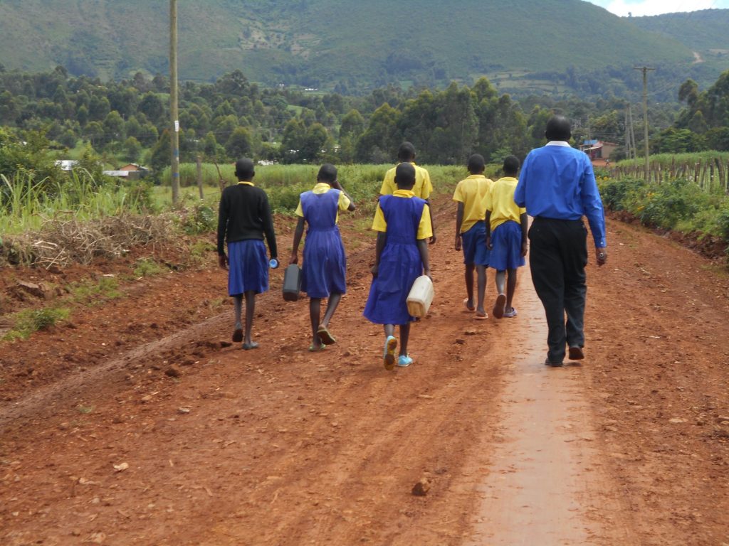 The Water Project : 26-kenya20141-students-carrying-water-1