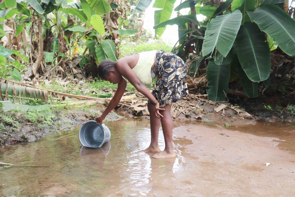 The Water Project : sierraleone21511-small-girl-collecting-water