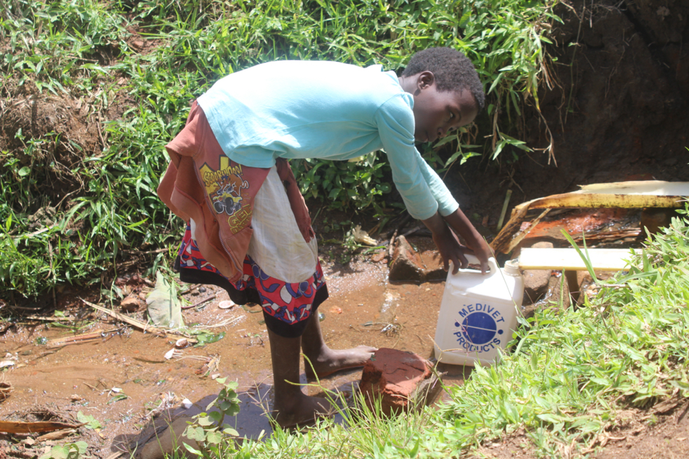 The Water Project : kenya21325-medina-fetching-water-1