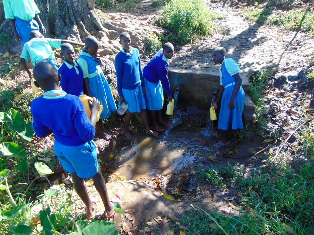 The Water Project : kenya20152-students-fetching-water-3
