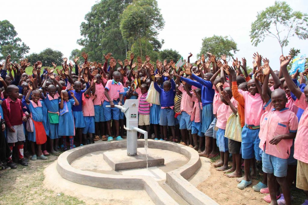 The Water Project : kenya21248-students-celebrating-water-point-5