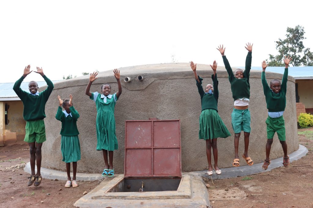 The Water Project : kenya22210-1-1-pupils-celebrating-2