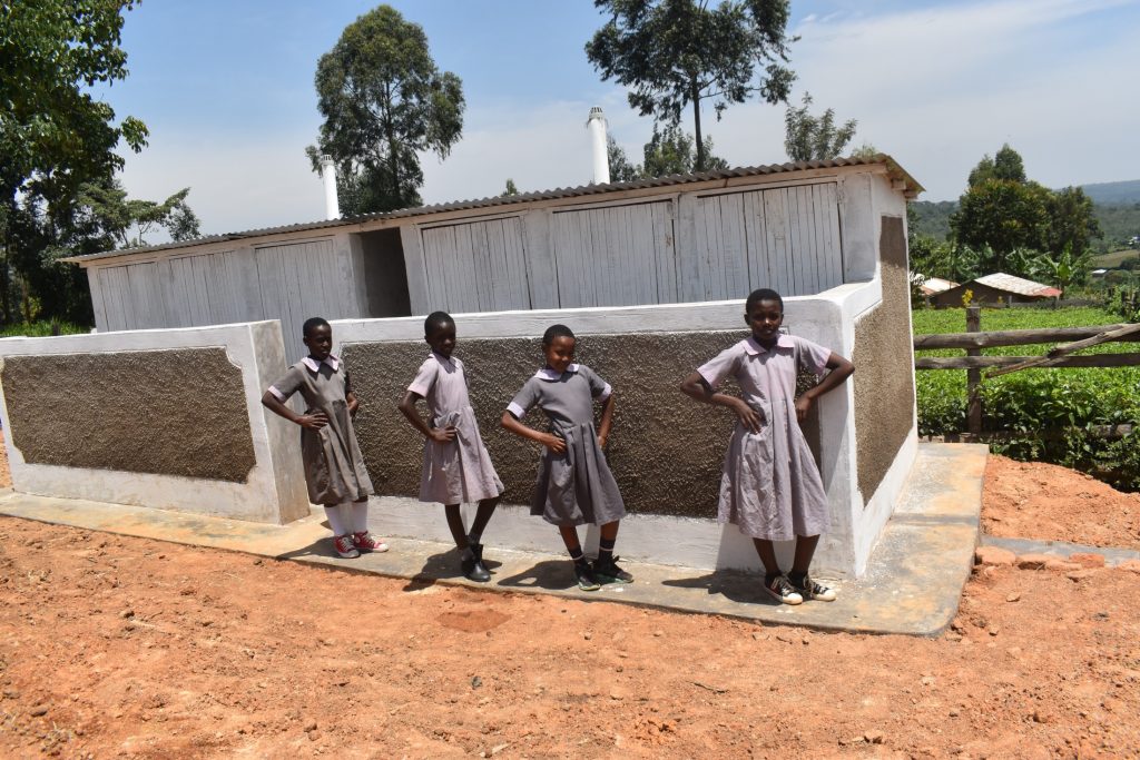 The Water Project : kenya22217-girls-at-latrines-2