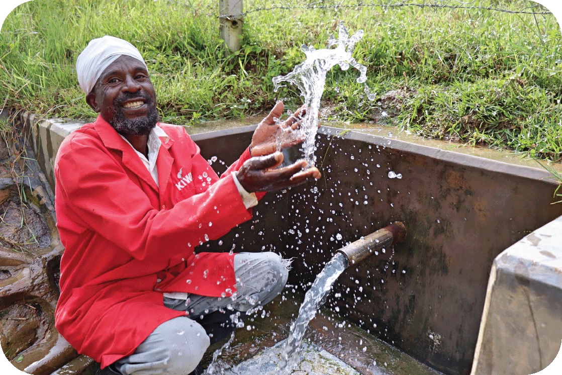 Man celebrating reliable water