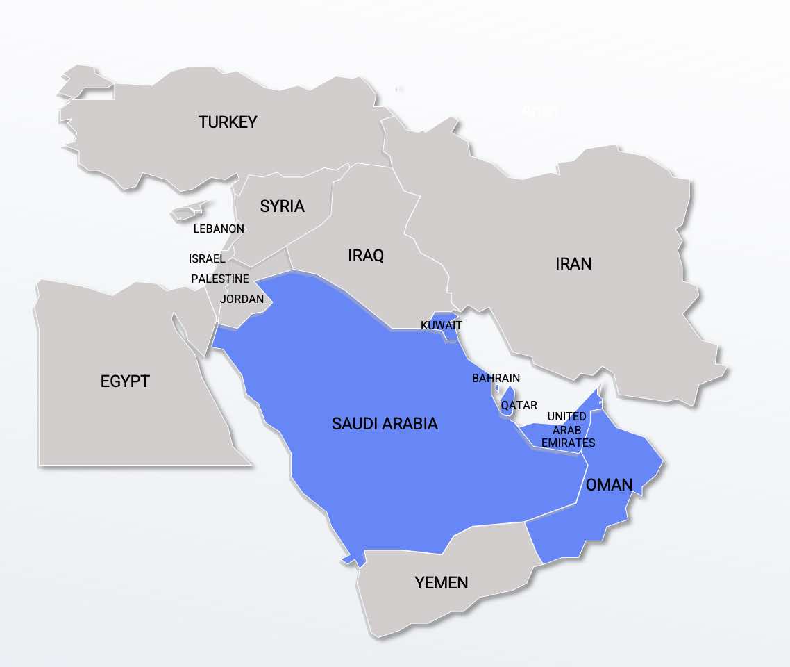 map of Arab Gulf