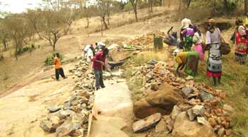Sand dam being built to provide clean water