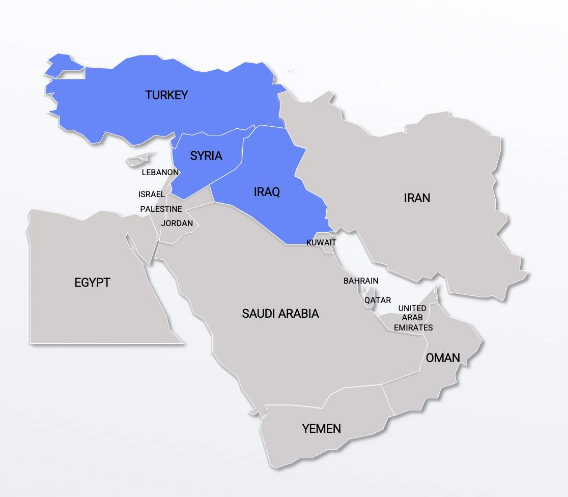 How Much Phenotype Overlap Does Turkey Have With Its Neighbours Page 2   Turkey Syria Iraq Map 